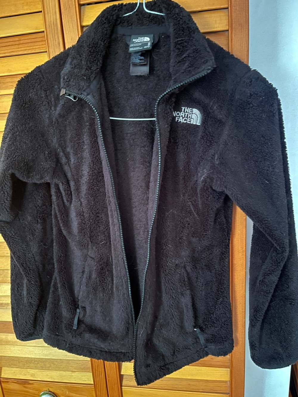 The North Face girls Black Fuzzy Full-Zip Jacket